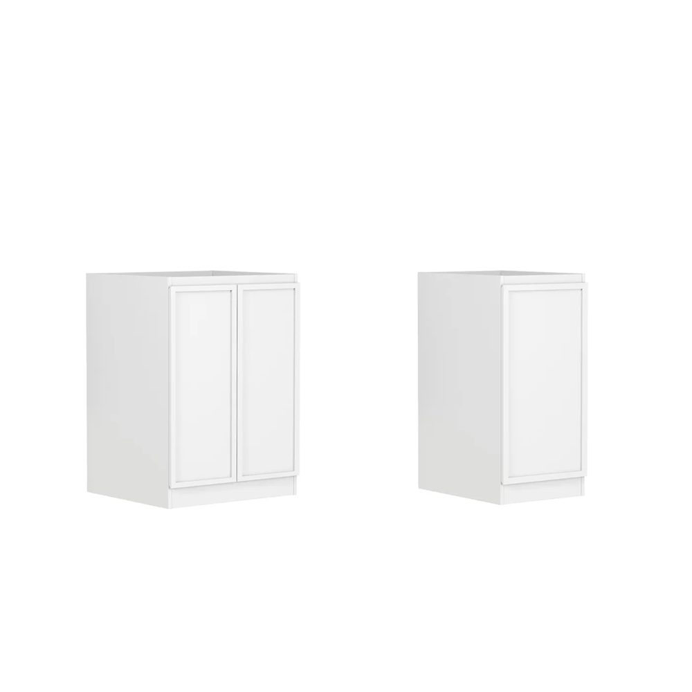 Otti LA-1060-BOHW-CA Hampshire Laundry Cabinet, 1060mm, White / Cloudy Carrara Top