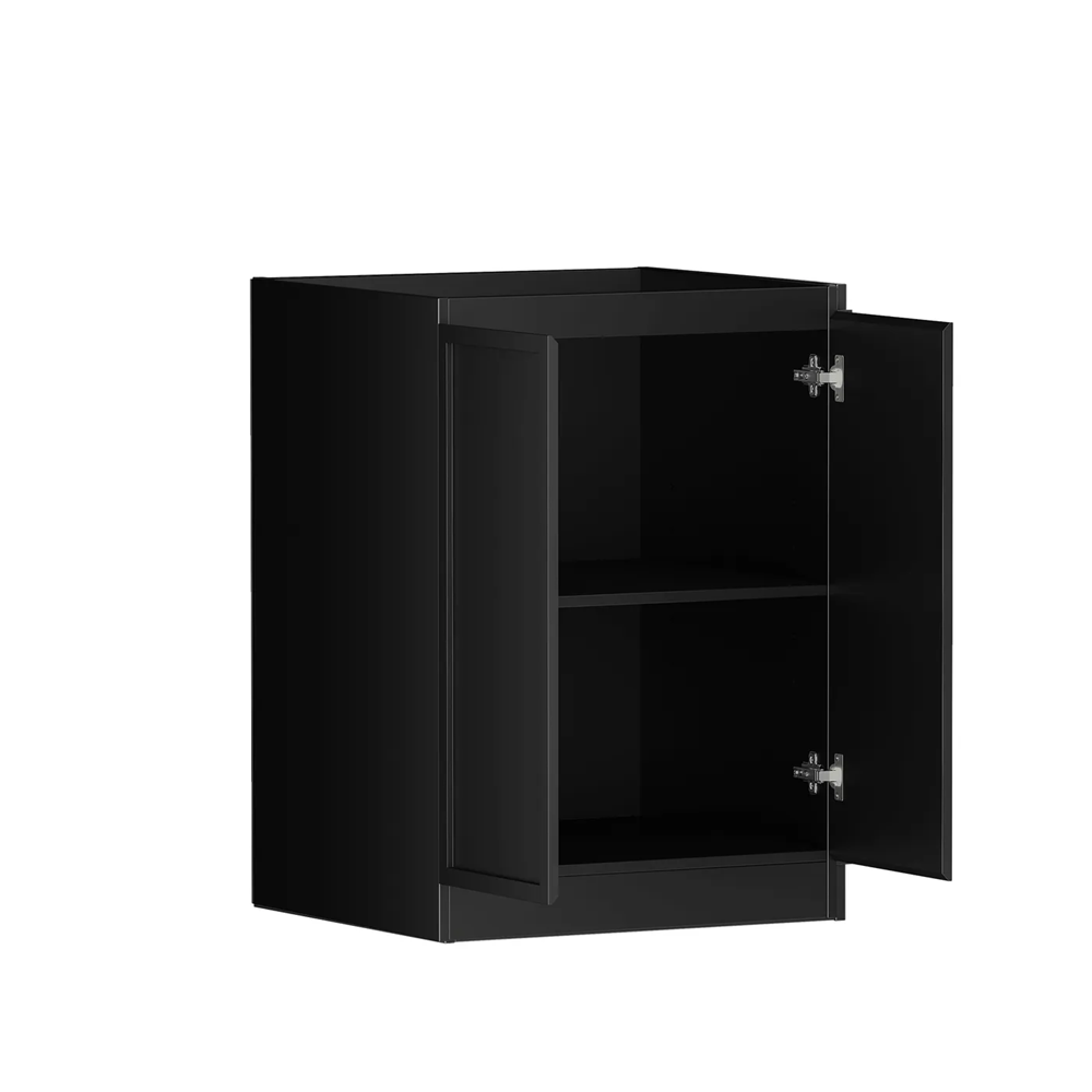 Otti LA-1060-BOHB-NCA Hampshire Laundry Cabinet, 1060mm, Black / Natural Carrara Marble Top