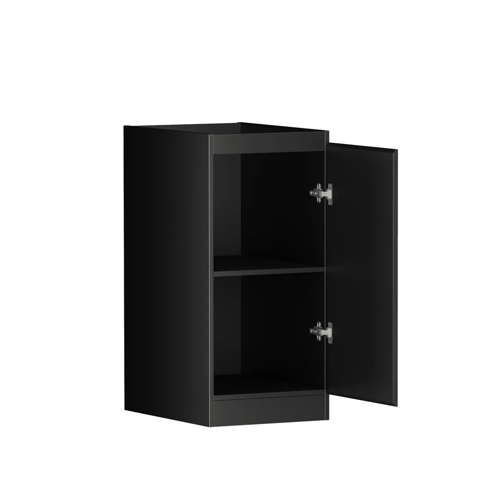 Otti LA-1060-BOHB-NCA Hampshire Laundry Cabinet, 1060mm, Black / Natural Carrara Marble Top
