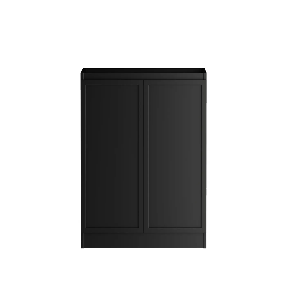 Otti LA-1060-BOHB-NCA Hampshire Laundry Cabinet, 1060mm, Black / Natural Carrara Marble Top