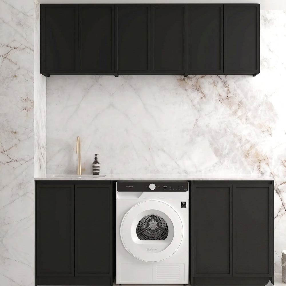 Otti LA-1960B-BOHB-NCA Hampshire Laundry Kit 1960B Black / Natural Carrara Marble Top