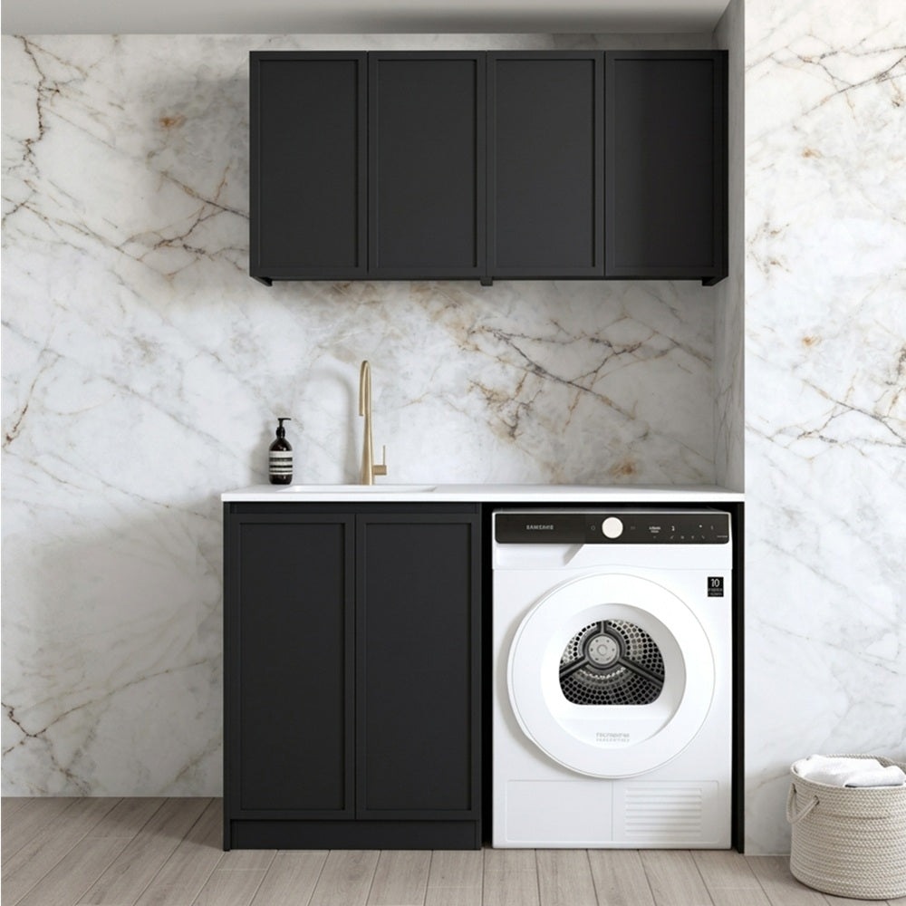Otti LA-1305B-BOHB-NCA Hampshire Laundry Kit 1305B Black / Natural Carrara Marble Top