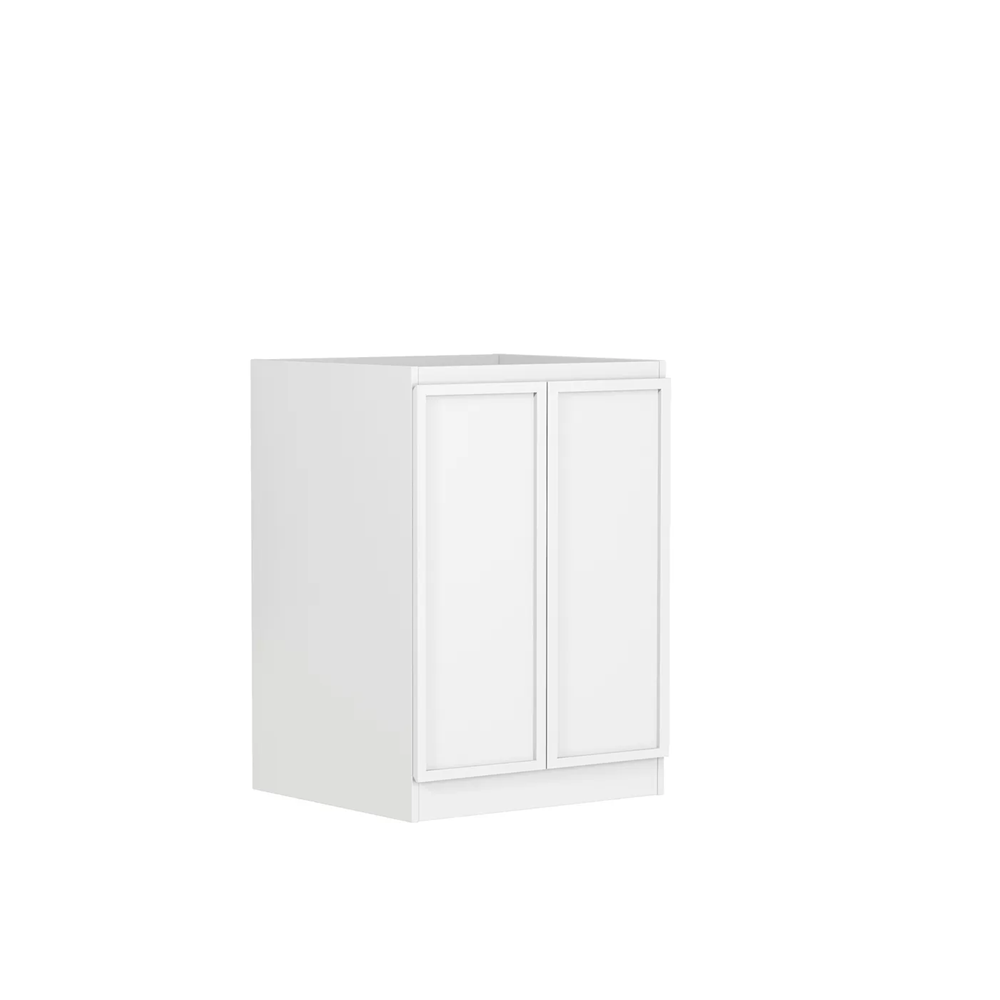 Otti LA-1300-BOHW-CA Hampshire Laundry Cabinet, 1300mm, White / Cloudy Carrara Top