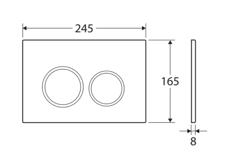 R&T JB11GM Round Button Flush Plate, Gun Metal