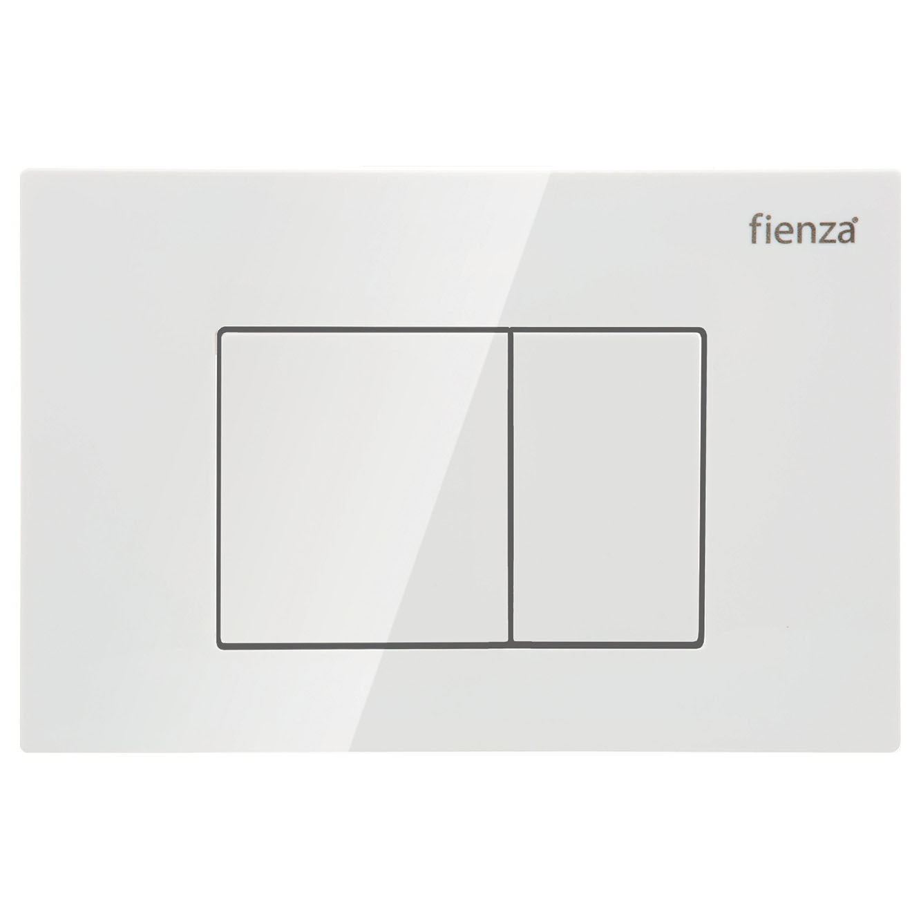 R&T JB60W Square Button Flush Plate, Gloss White