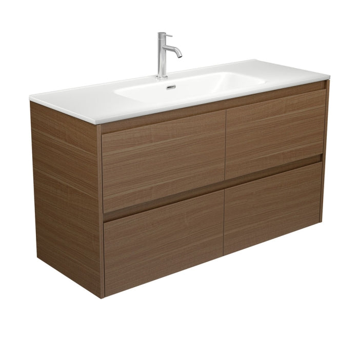 Fienza JOLM120BWA Joli Matte Amato Walnut 1200 Wall Hung Vanity with Walnut Panels