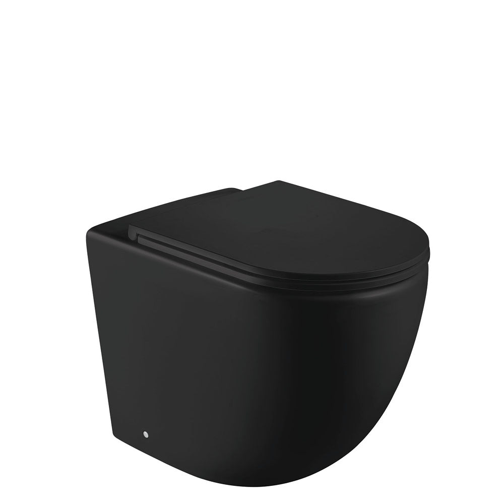 Fienza K002376MB-PS Koko Matte Black Wall-Faced Toilet Suite, P-Trap