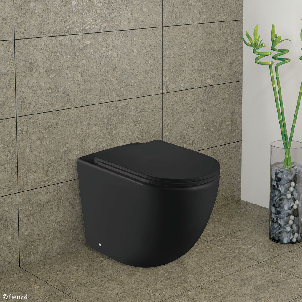 Fienza K002376MB-PS Koko Matte Black Wall-Faced Toilet Suite, P-Trap
