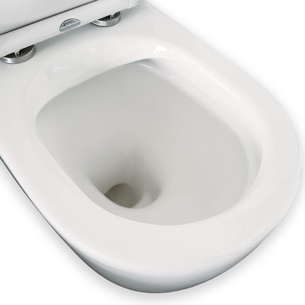 Fienza K002B Koko S-Trap 160-230mm Toilet Suite, White - Chrome Buttons