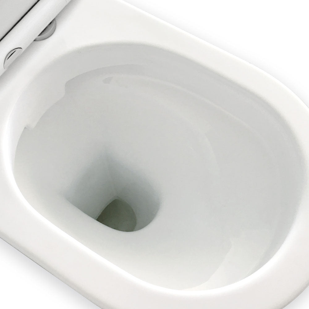 Fienza K005A Delta S-Trap 90-160mm Toilet Suite, White - Chrome Buttons