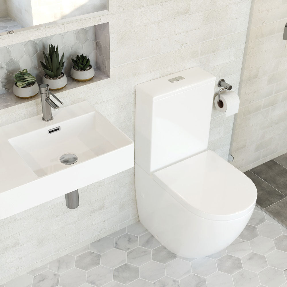 Fienza K011B Alix Extended Height S-Trap 160-230mm Toilet Suite, White