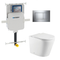 Fienza Geberit Toilet Package Isabella Wall Faced Gloss White Pan Slim Seat, Geberit Inwall Cistern, Sigma 30 Chrome Buttons - Special Order