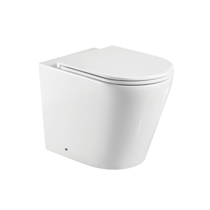 Fienza Isabella Toilet Package, Wall Faced Toilet Slim Seat, R&T Inwall Cistern, Chrome Square Buttons - Special Order