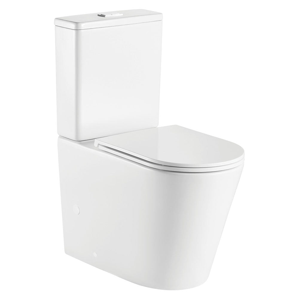 Fienza K021GEB Geberit Kaya Tornado Back to Wall Toilet Suite, Slim Seat, S Trap, 160-230, Gloss White
