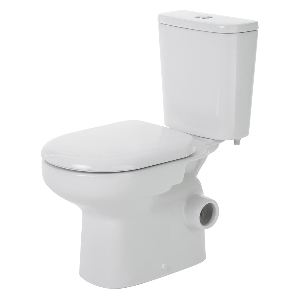 Fienza K026R Petra Close-Coupled Toilet Suite, Right Skew Trap, Gloss White