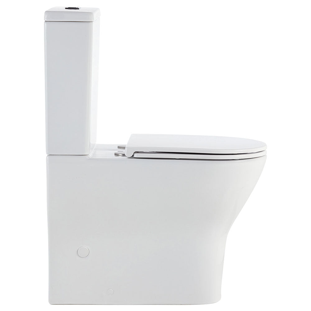 Fienza K028A-2 Tono Rimless Tornado Back to Wall Toilet Suite, S Trap, 90-160, Slim Seat, Gloss White