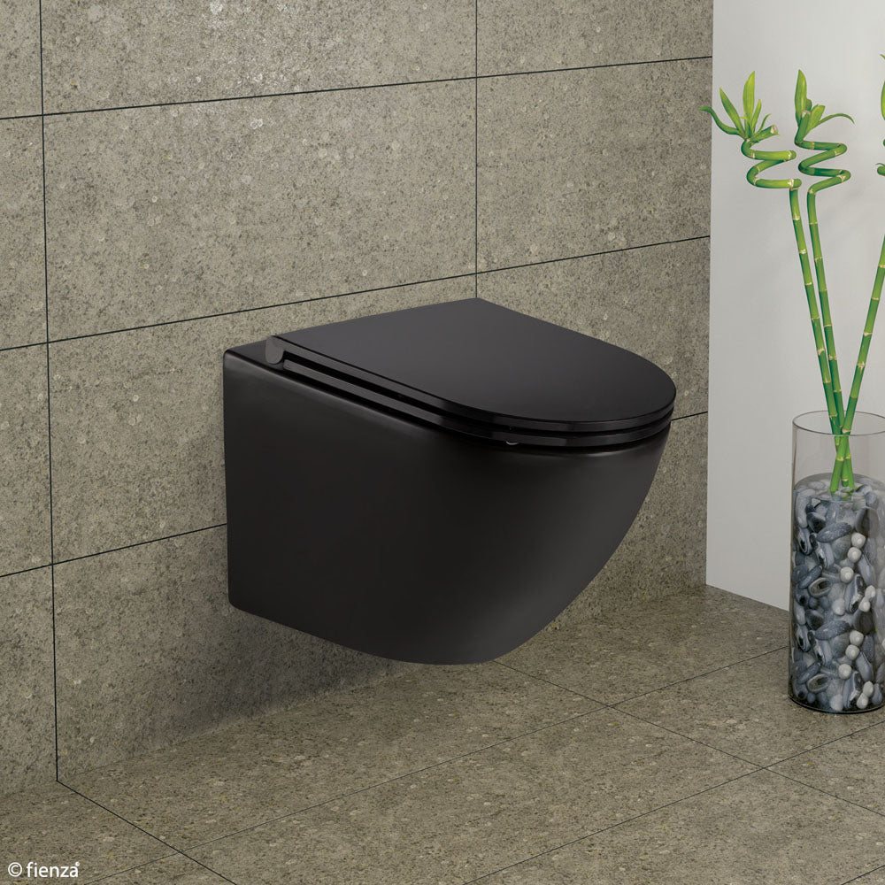 Fienza K2376MB-PS Koko Matte Black Wall-Hung Toilet Suite