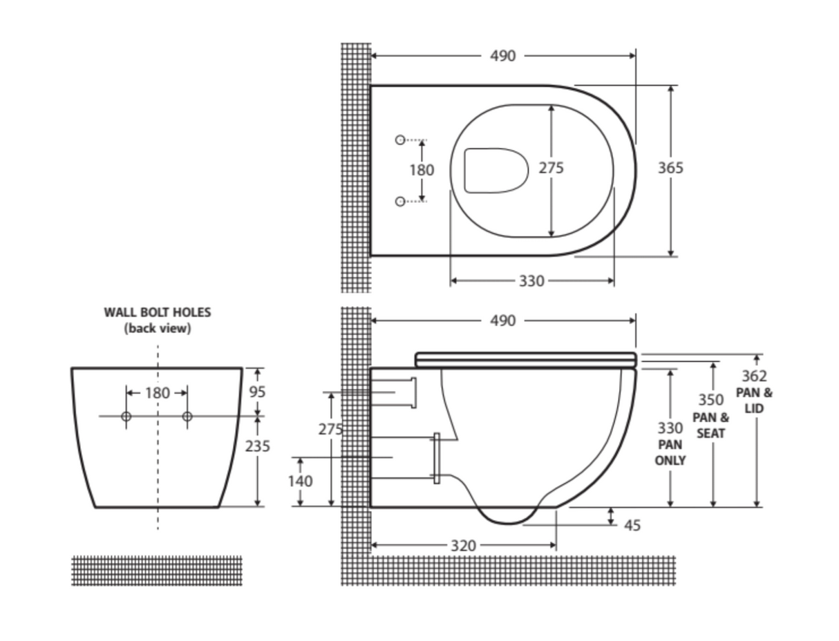 Fienza K2376MW-PS Koko Matte White Wall-Hung Toilet Suite