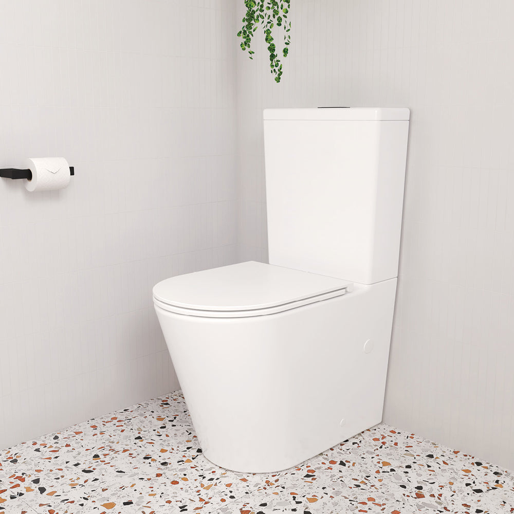 Fienza K314A-2 Aluca Tornado Flush Back-to-Wall Toilet Suite - Slim Seat