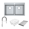 Kubik 800 Series Double Bowl Stainless Steel Sink and Mixer Tap with Accessories