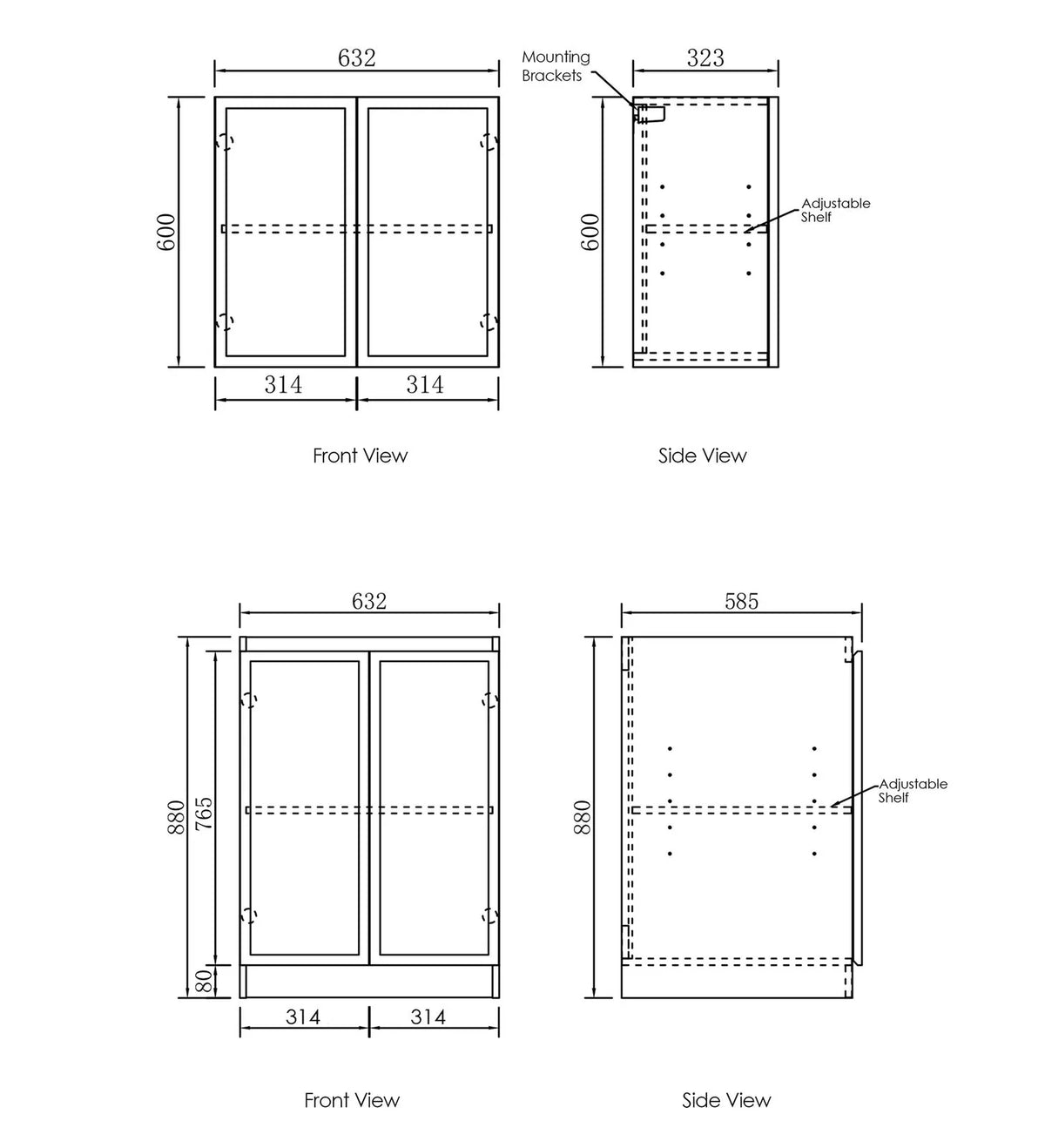 Otti LA-1305A-BOHB-NCA Hampshire Laundry Kit 1305A Black / Natural Carrara Marble Top