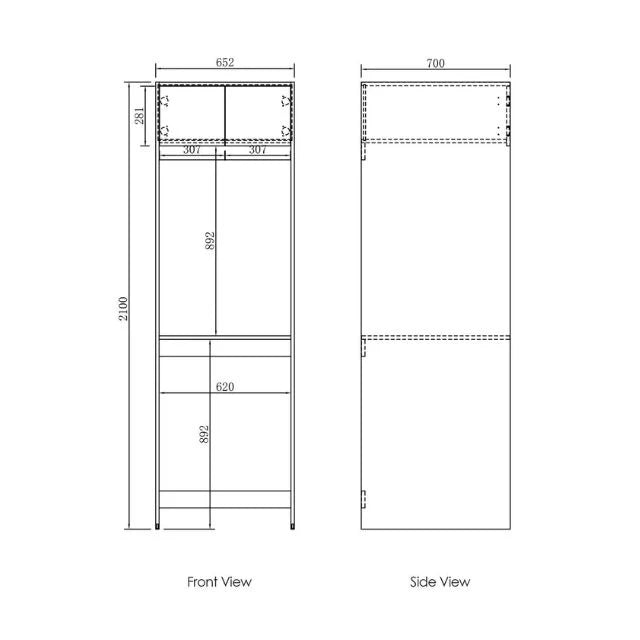 Otti LA-1715C-BOHB-CA Hampshire Laundry Kit 1715C Black / Cloudy Carrara Top