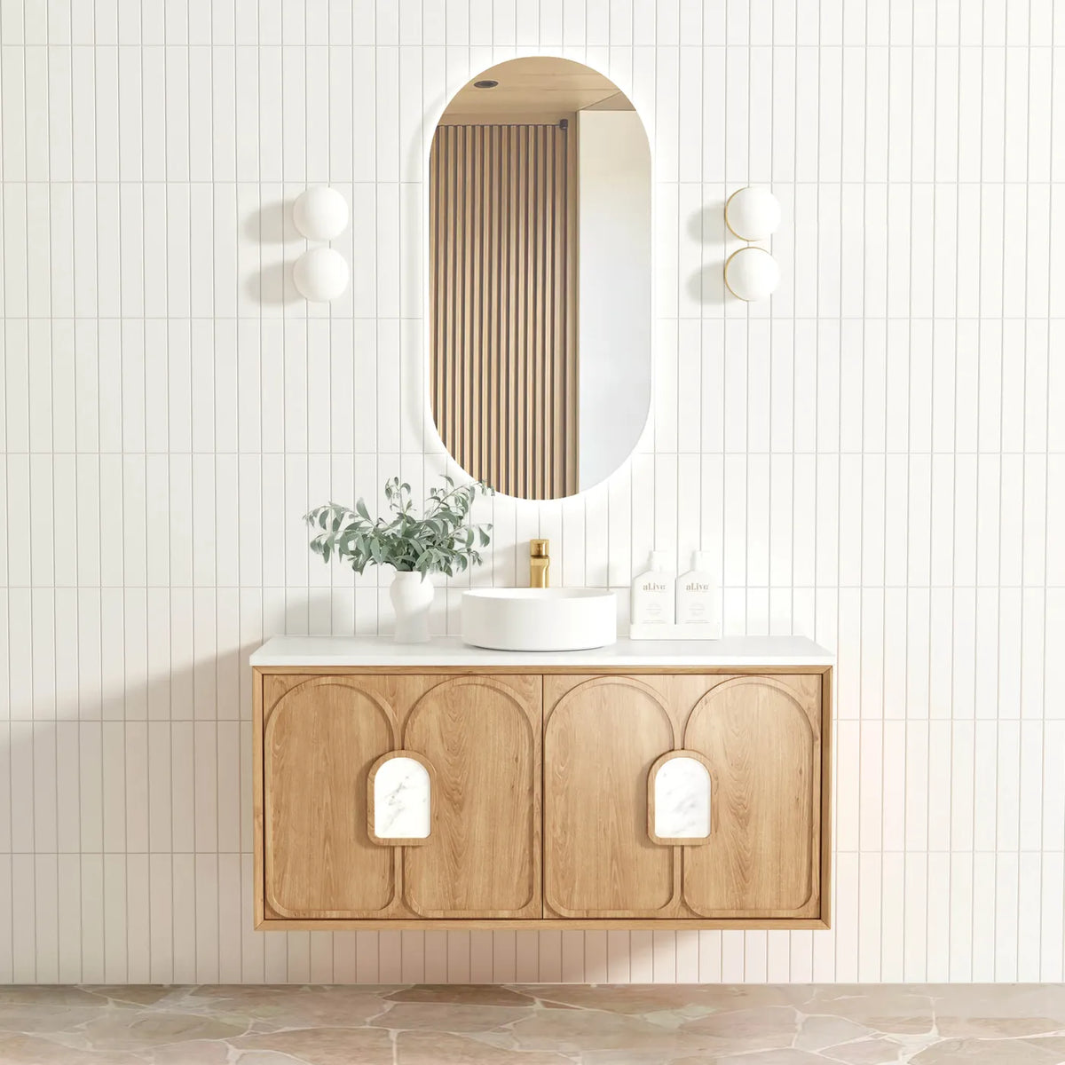Otti Laguna Mark II Wall Hung Vanity, Woodland Oak