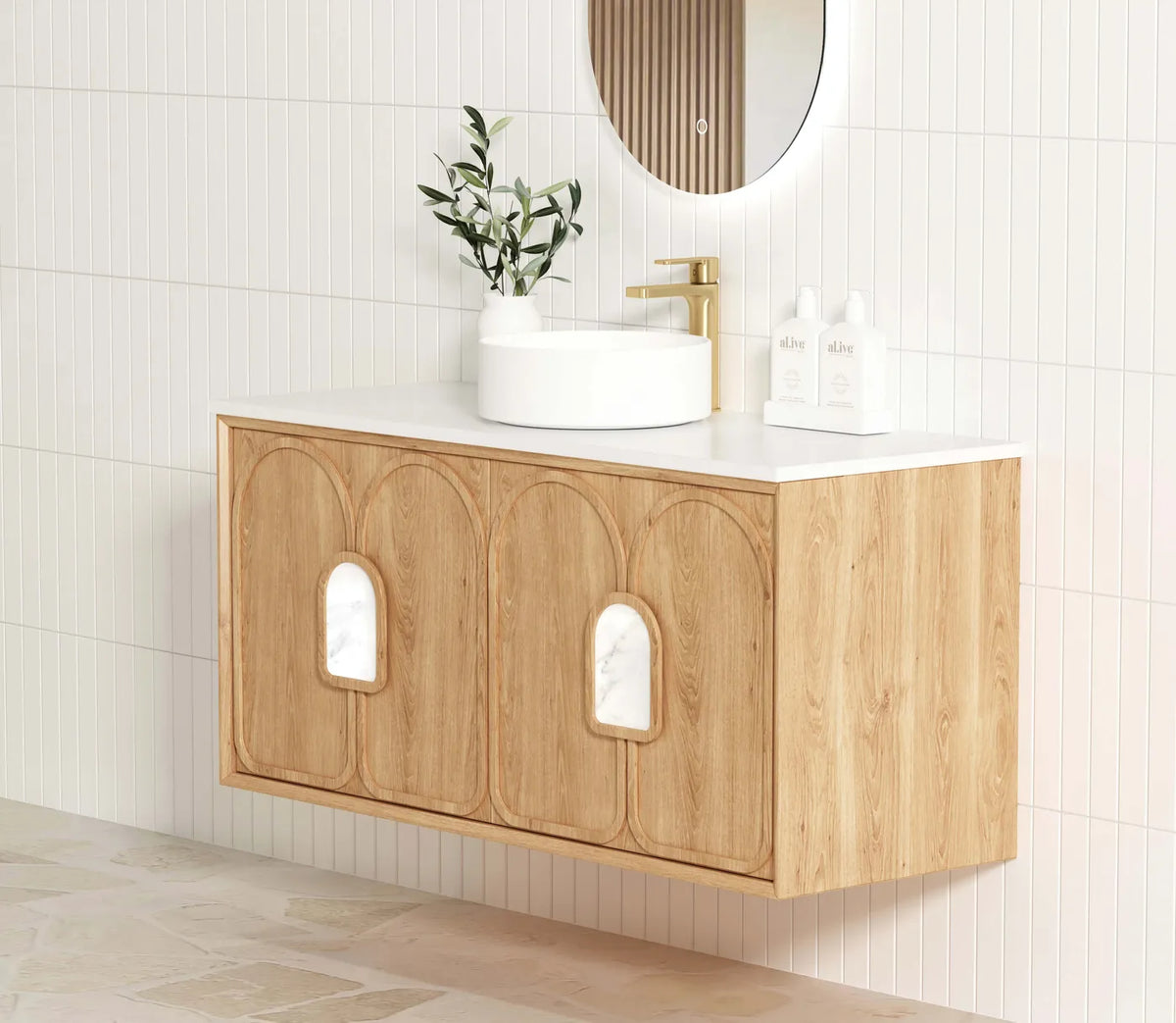 Otti Laguna Mark II Wall Hung Vanity, Woodland Oak