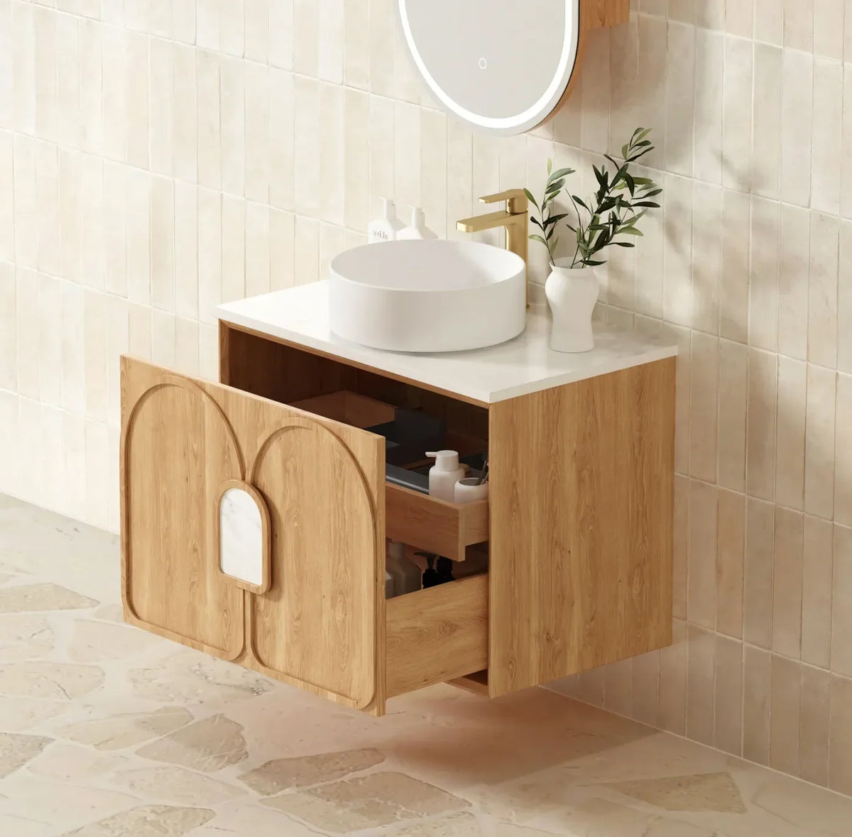 Otti Laguna Mark II Wall Hung Vanity, Woodland Oak