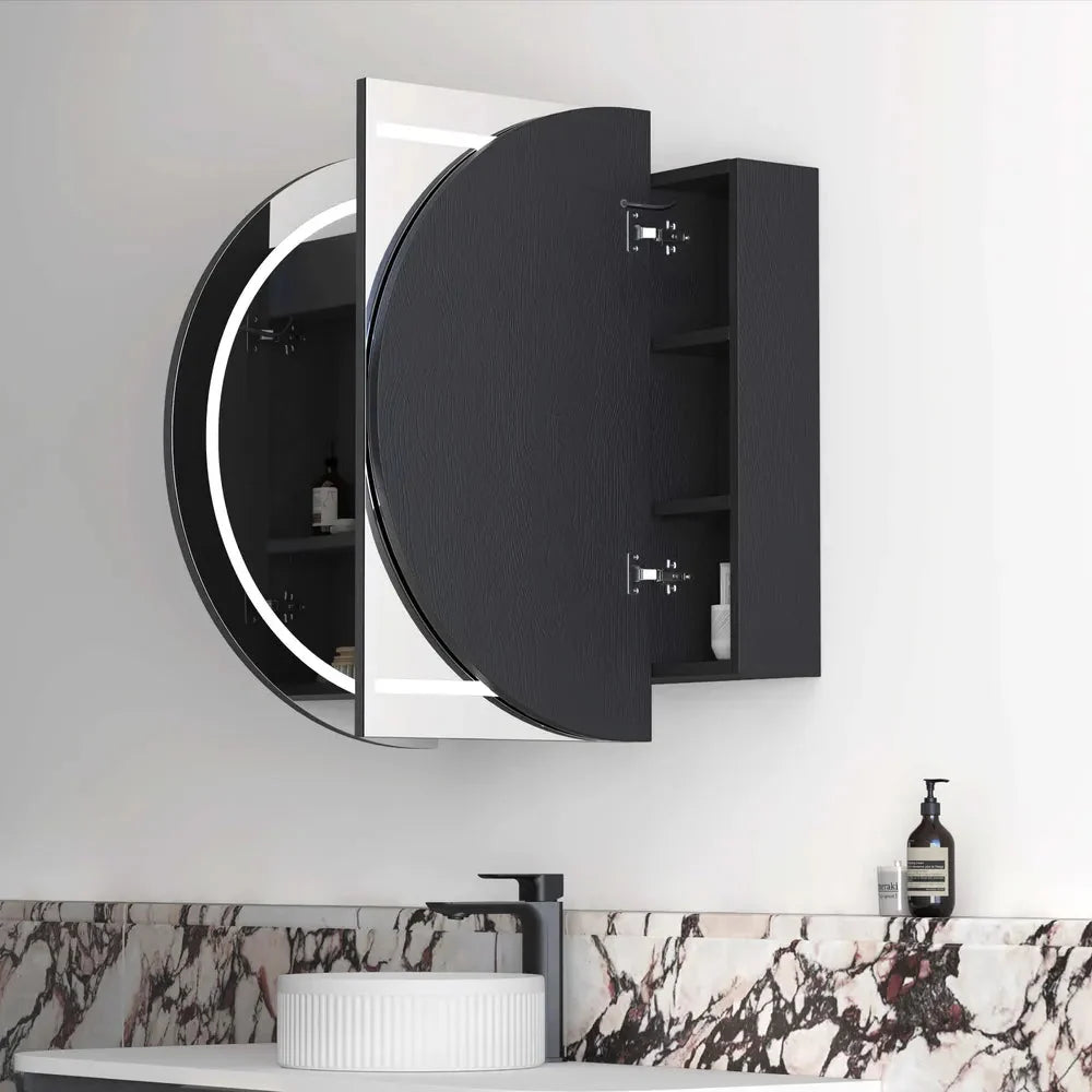 Otti LED-BOSV1275B LED Bondi 1200x750mm Black Oak Shaving Cabinet