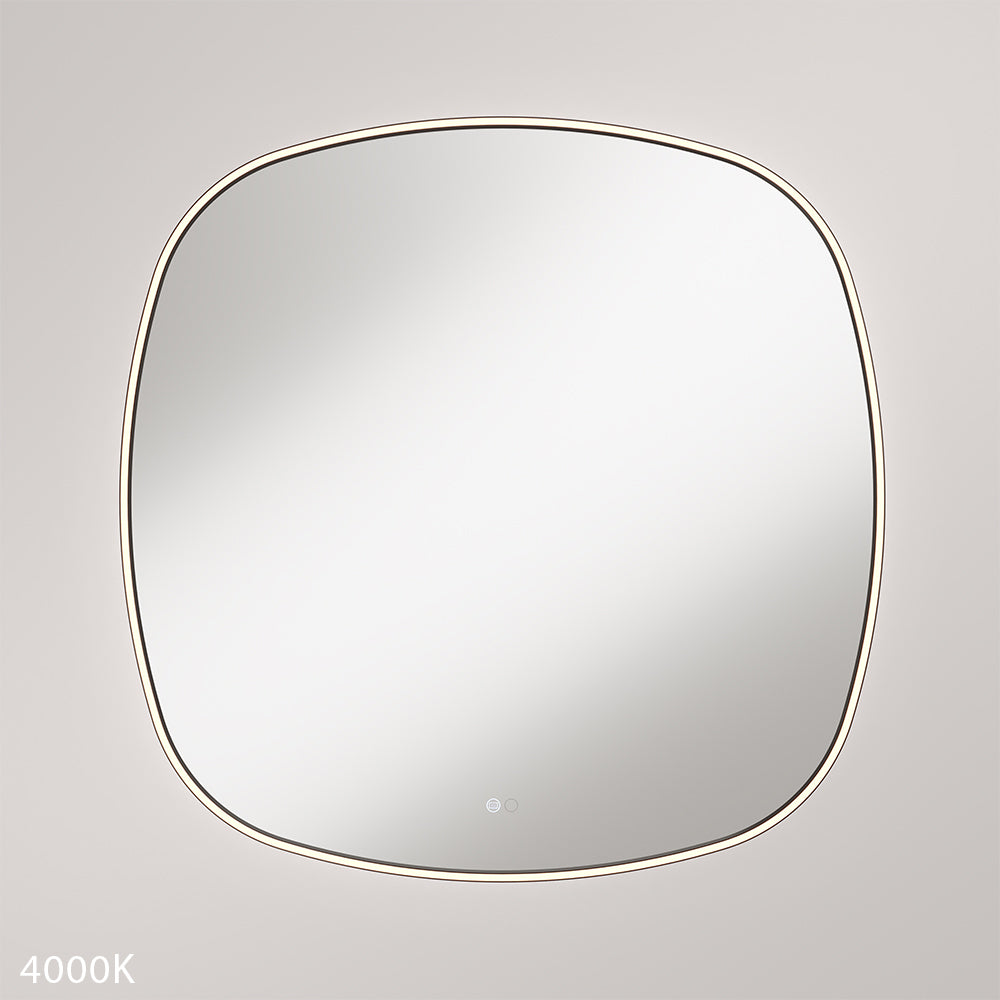 Fienza LED06-90CO Kiara LED Framed Squircle Mirror, 900mm, Brushed Copper