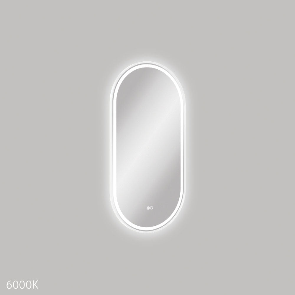 Fienza LED4590FPW Empire LED Matte White Framed Mirror, 450 x 900mm