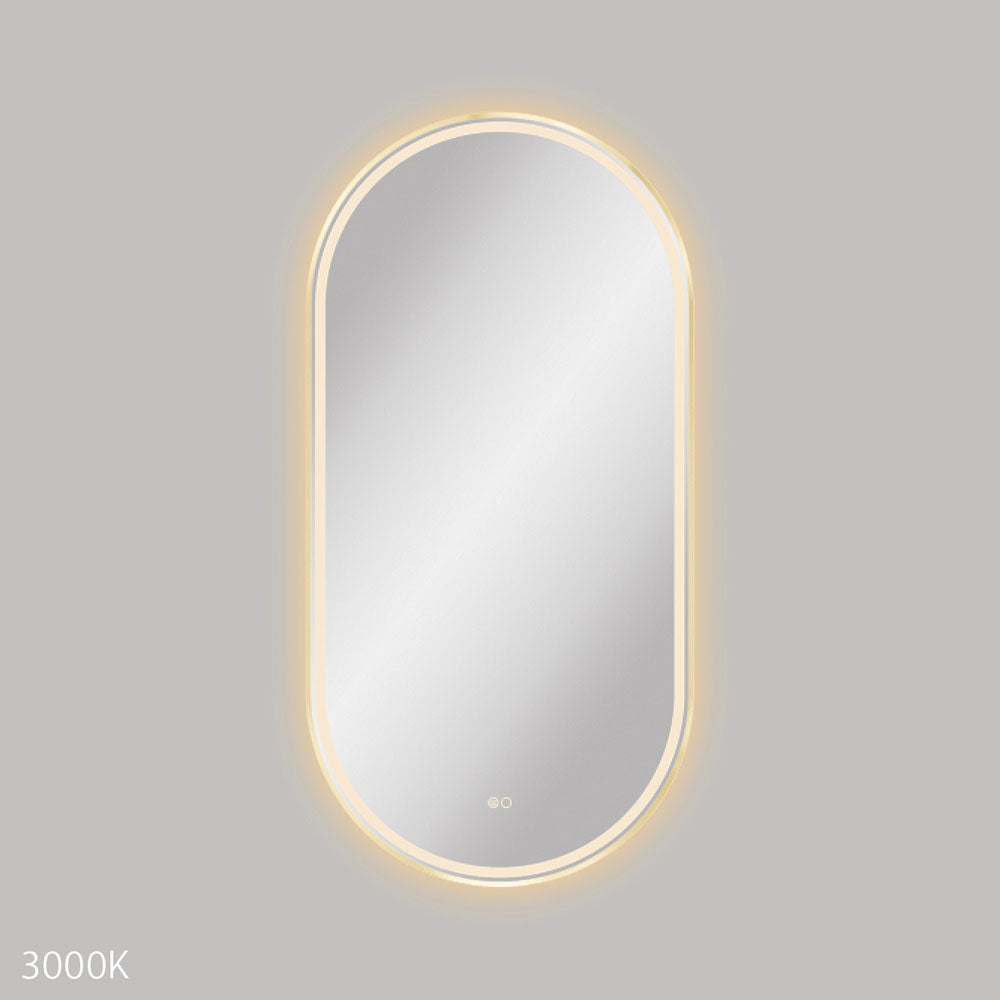 Fienza LED60120FPUB Empire LED Urban Brass Framed Mirror, 600 x 1200mm