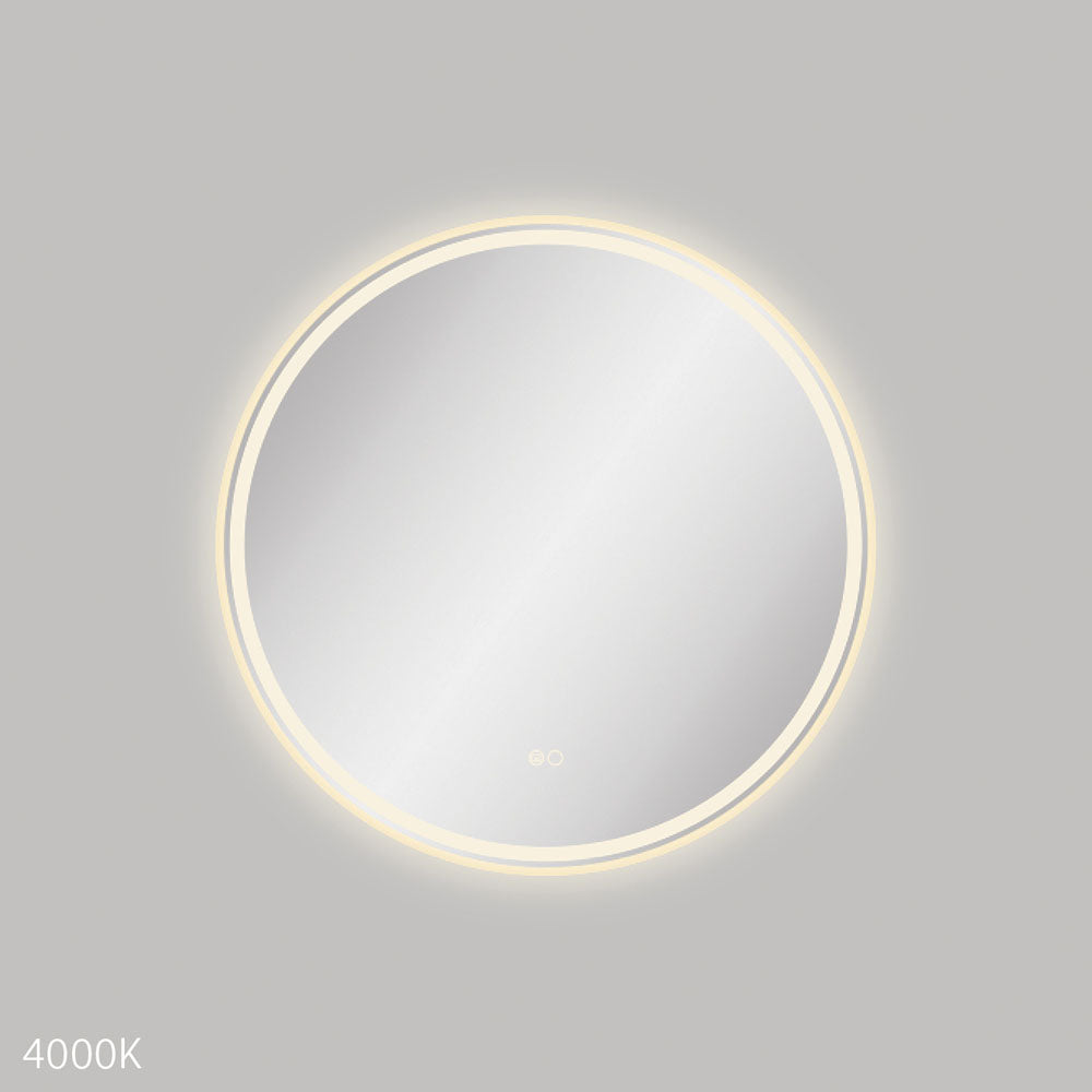 Fienza LED700FRUB Reba LED Urban Brass Framed Mirror, 700mm