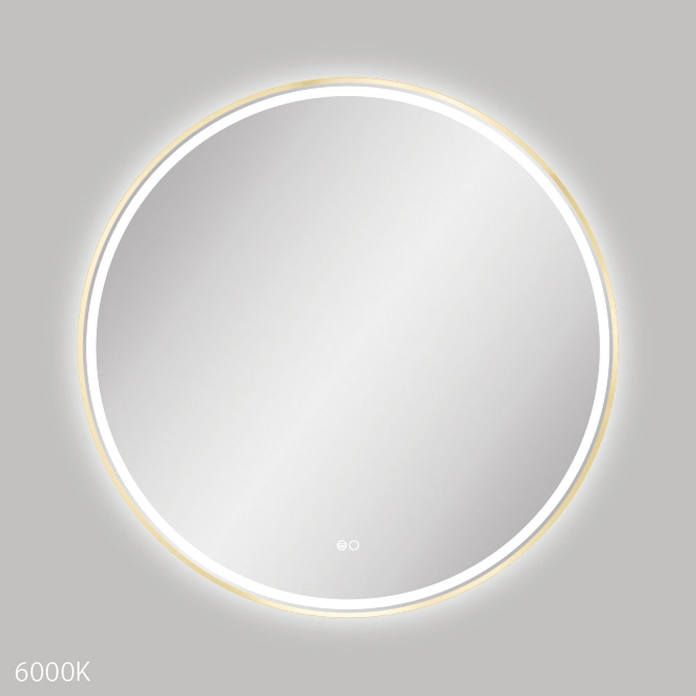 Fienza LED900FRUB Reba LED Urban Brass Framed Mirror, 900mm