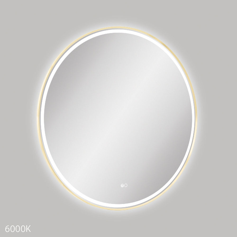 Fienza LED900FRUB Reba LED Urban Brass Framed Mirror, 900mm