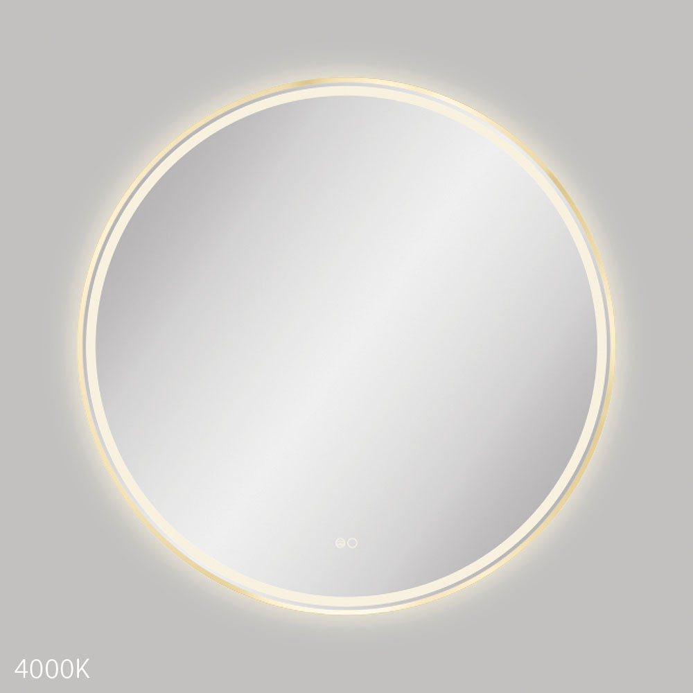 Fienza LED900FRUB Reba LED Urban Brass Framed Mirror, 900mm