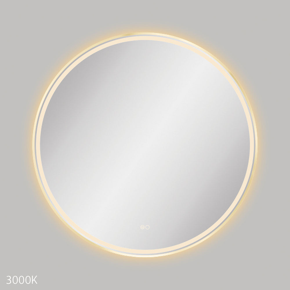 Fienza LED900FRUB Reba LED Urban Brass Framed Mirror, 900mm