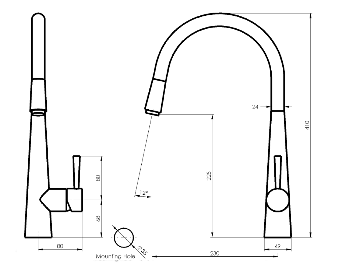 Greens Galiano Slimline Sink Mixer, Non-Pull-Down, Brushed Copper, 175620381