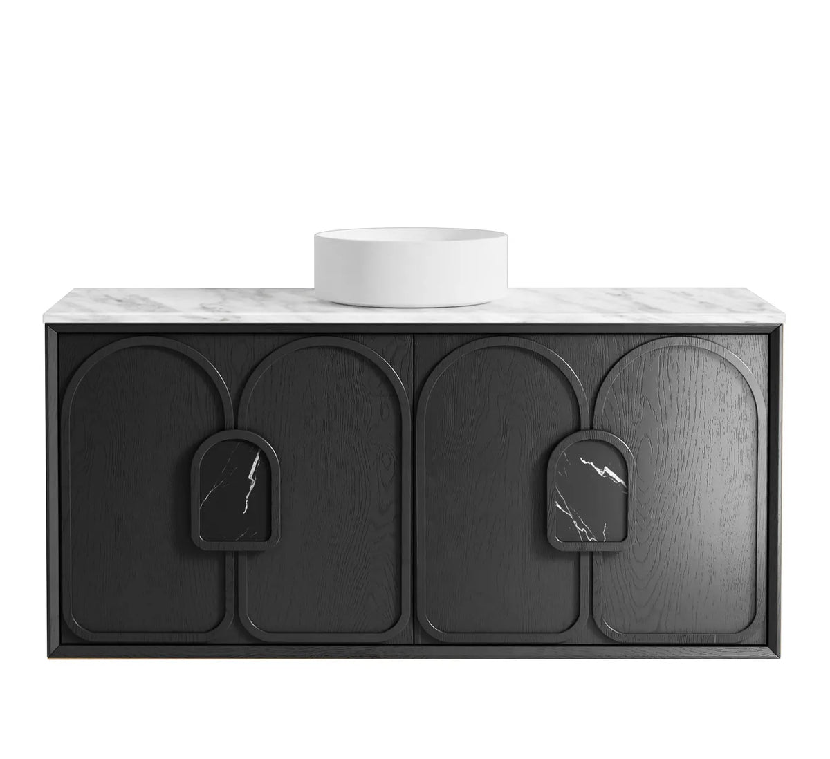 Otti Laguna Wall Hung Vanity, Black Oak
