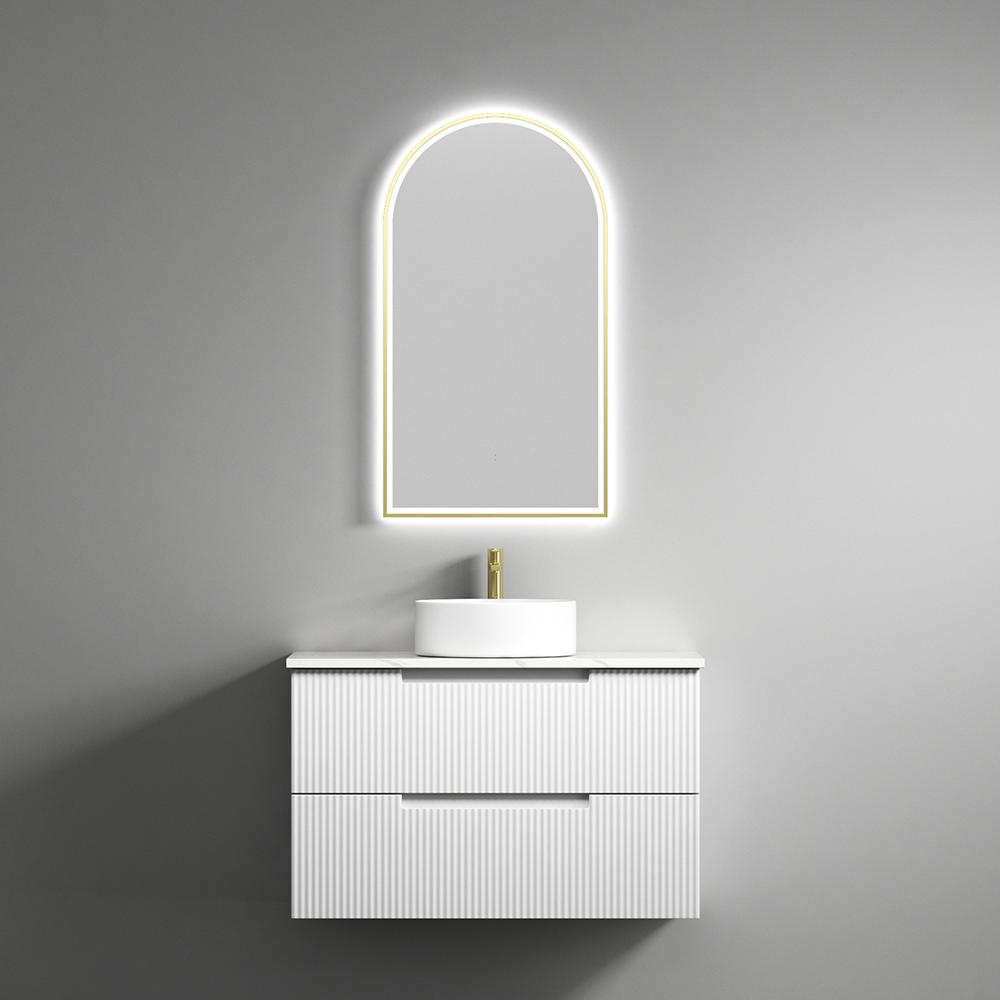 Aulic Canterbury Arch LED Mirror Brushed Gold 500 x 900mm LMCAN-500-BG Brushed Gold Mirrors