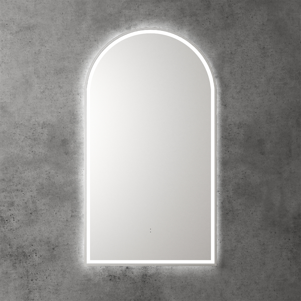 Aulic Canterbury Arch LED Mirror Brushed Nickel 500 x 900mm LMCAN-500-BN Brushed Nickel Mirrors