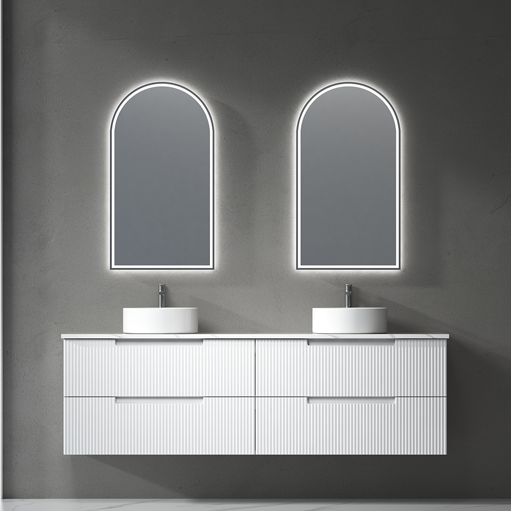 Aulic Canterbury Arch LED Mirror Gunmetal 500 x 900mm LMCAN-500-GM Gunmetal Mirrors
