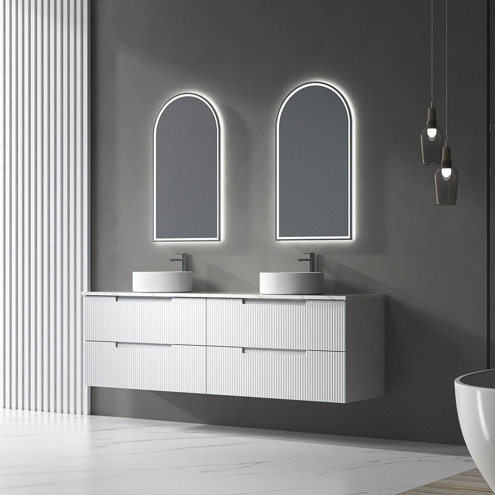 Aulic Canterbury Arch LED Mirror Gunmetal 500 x 900mm LMCAN-500-GM Gunmetal Mirrors