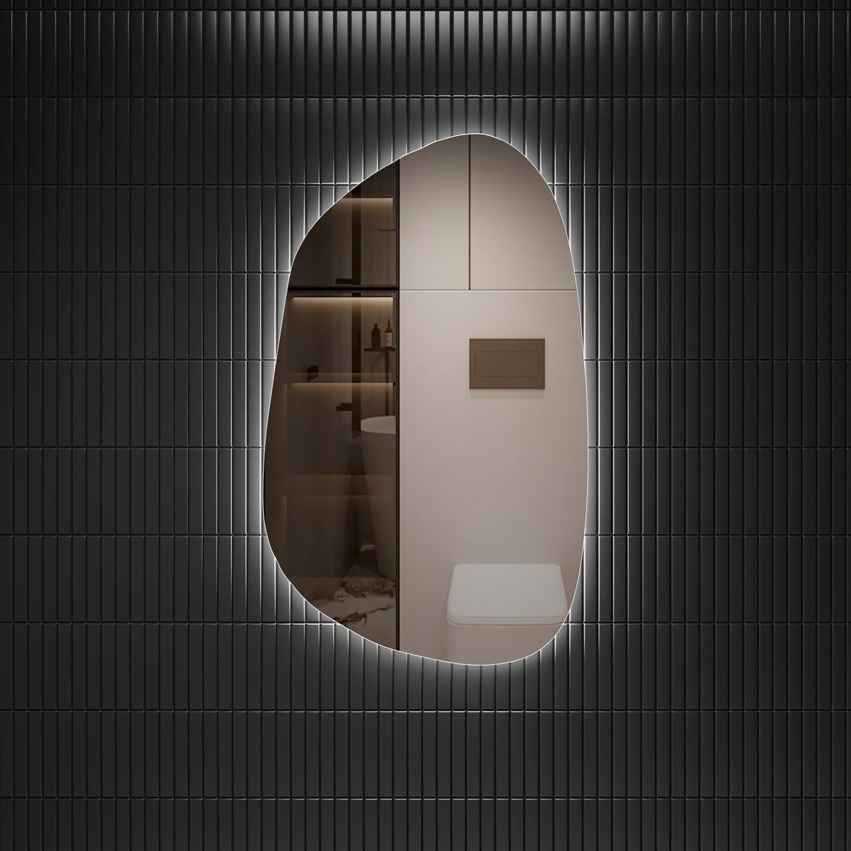 Aulic Tarcoola Asymmetric LED Mirror Frameless 550 x 900mm LMTAR-550 Frameless Mirrors