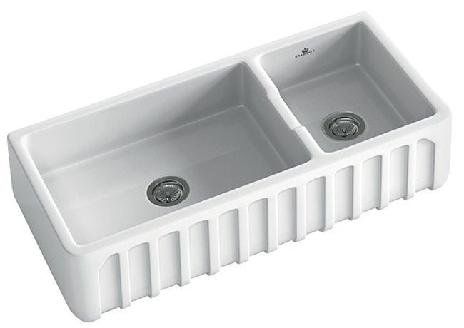 Abey LOUIS-3W Chamboard Louis 1 and 1/2 Bowl Ceramic Sink