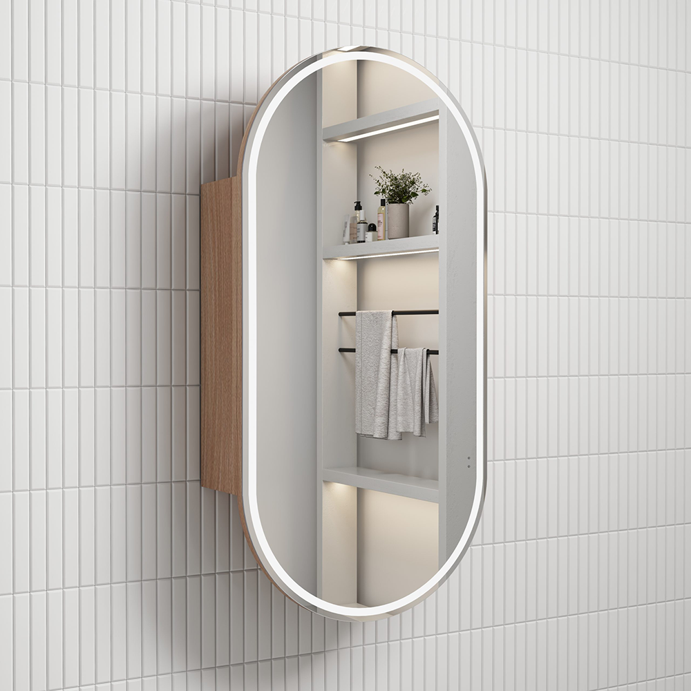 Aulic Beau Monde Oblong LED Mia Shaving Cabinet 450 x 900mm LSCBM-450-MIA Mirrors & Cabinets