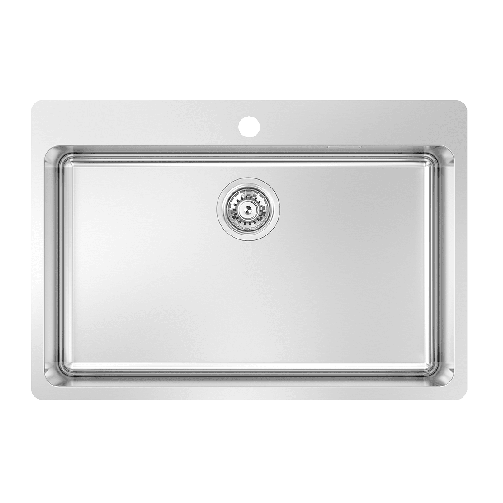 Abey Latrobe Sink, 726x500mm, Topmount with Bypass & Overflow, Stainless Steel, LT70C