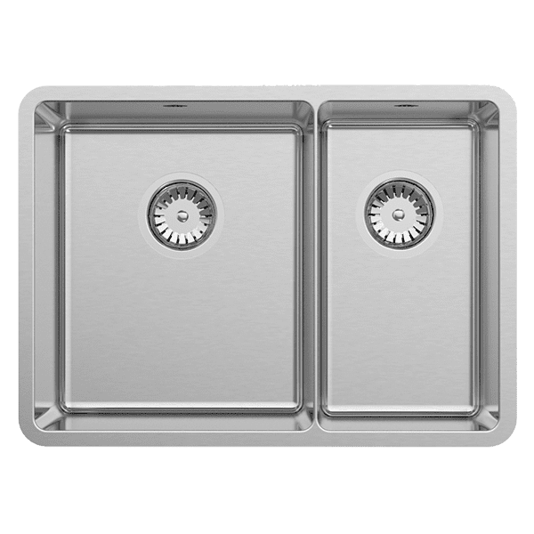 Abey Lucia 1 & 1/3 Bowl Sink, 608x440mm, Topmount/Undermount, (Inc. Tray & Chopping Board), Stainless Steel, LUA190