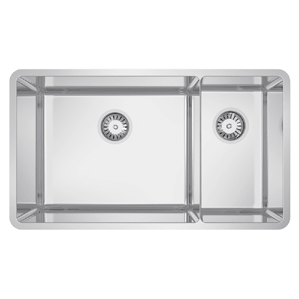 Abey Lucia 1 & 3/4 Bowl Sink, 769x440mm, Topmount/Undermount, (Inc. Tray & Chopping Board), Stainless Steel, LUA221